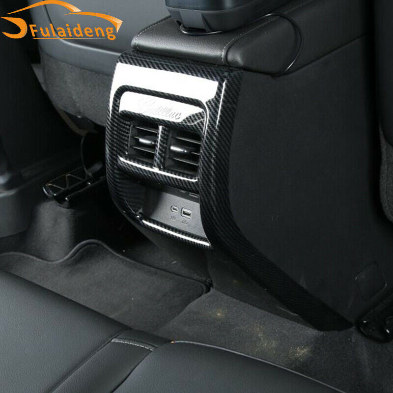 for Cadillac XT4 2018-2021 Carbon Fiber ABS Car Rear Air Outlet Vent Frame Cover