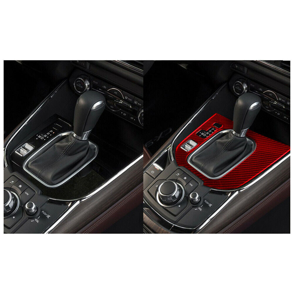 Red Carbon Fiber Central Control Gear Shift Panel Cover for Mazda CX-9 2016-2022
