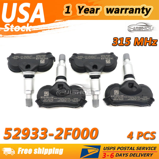 52933-2F000 4PCS 315Mhz TPMS Tire Pressure Sensor Fit for Kia Rio for Hyundai for Tucson