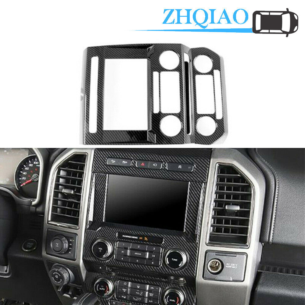Center Console Panel Frame Carbon Fiber Cover Trim for Ford F150 F-150 2017-2020