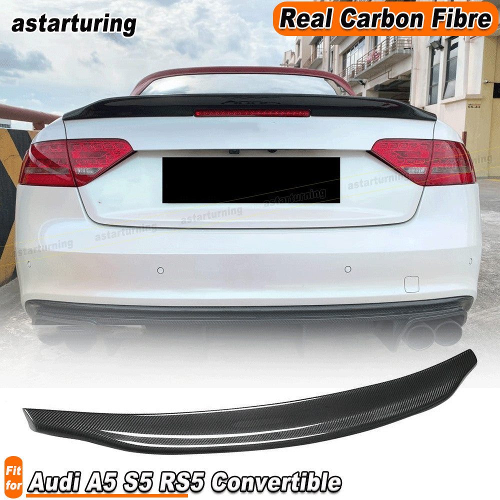 Fit for Audi A5 S5 RS5 Convertible 2008-2016 REAL Carbon Fiber Rear Spoiler Wing