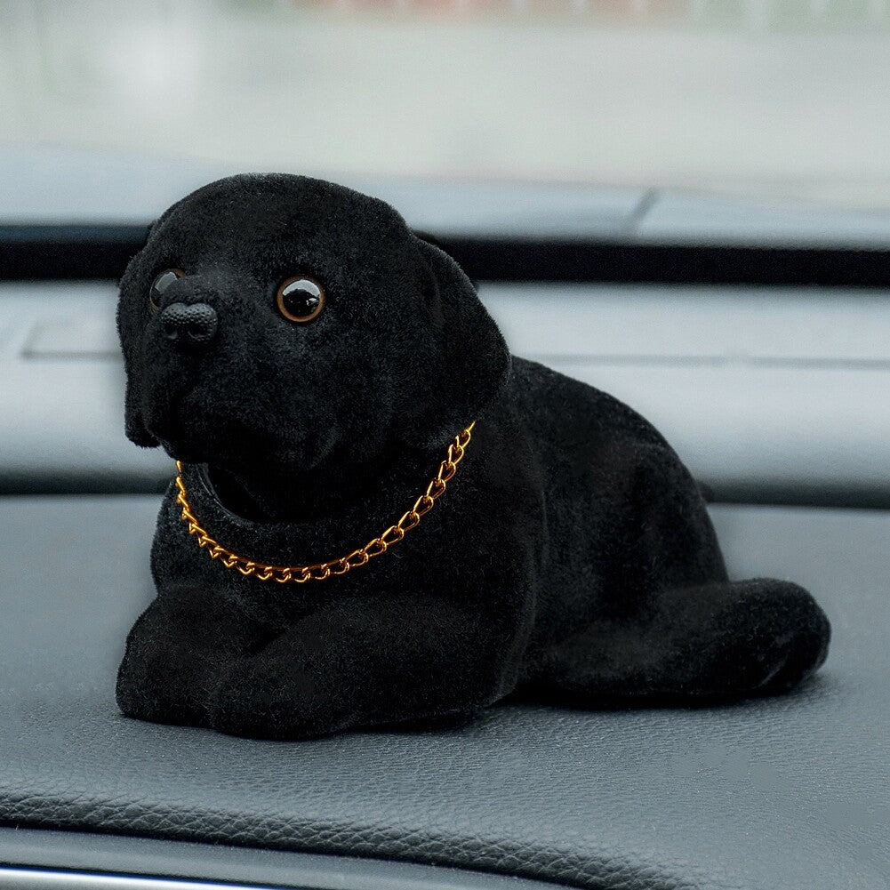 Shaking Head Lucky Dog Black Labrador Environmental Toys for Car /Office Decor