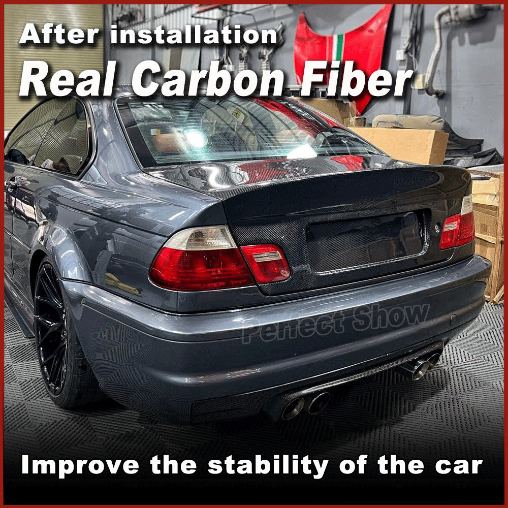 Fit for BMW E46 320Ci 325Ci M3 Real Carbon Fiber Rear Trunk Boot Lid Cover Trim