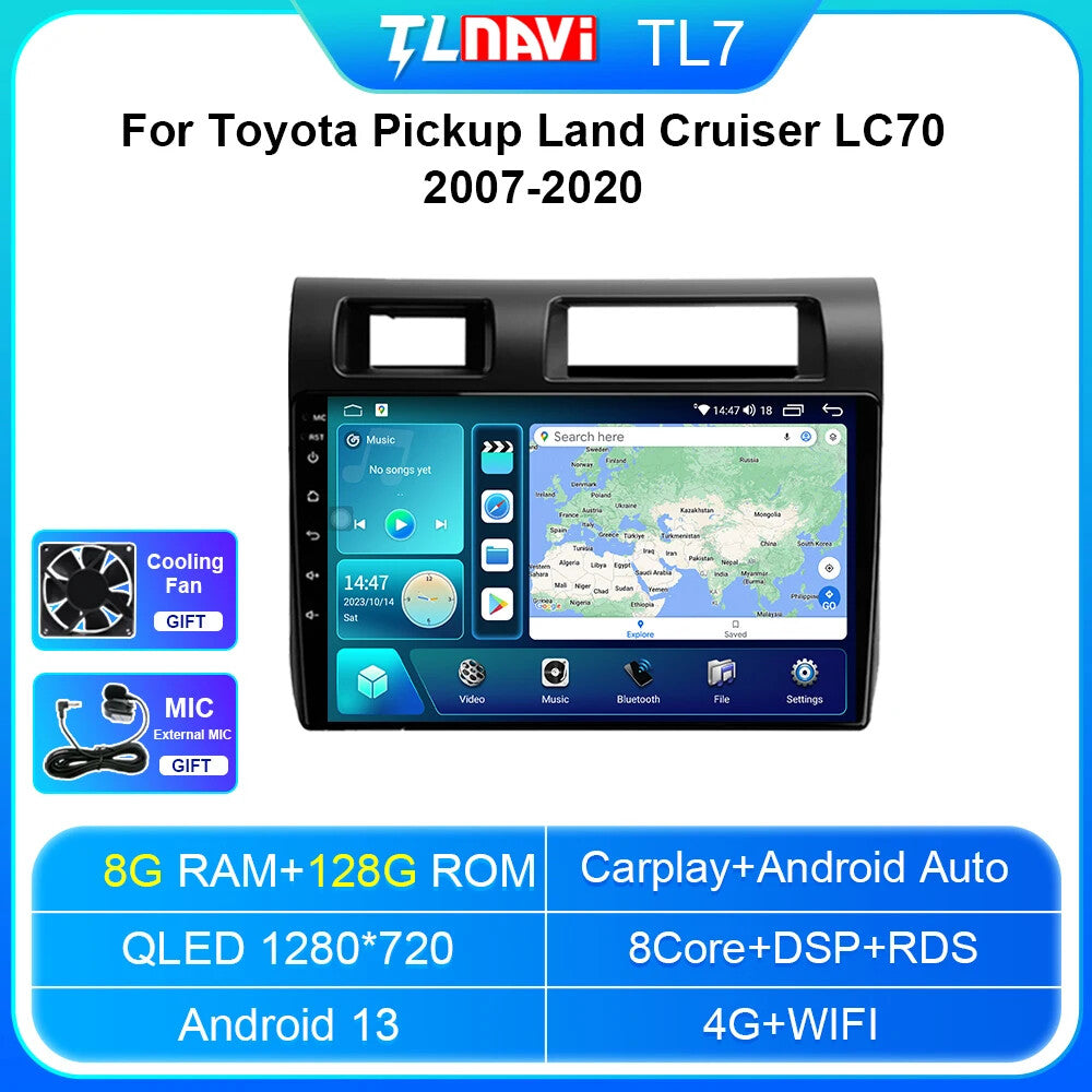 for Toyota Pickup for Land Cruiser LC70 79 Series Radio Auto Car Multimedia Player