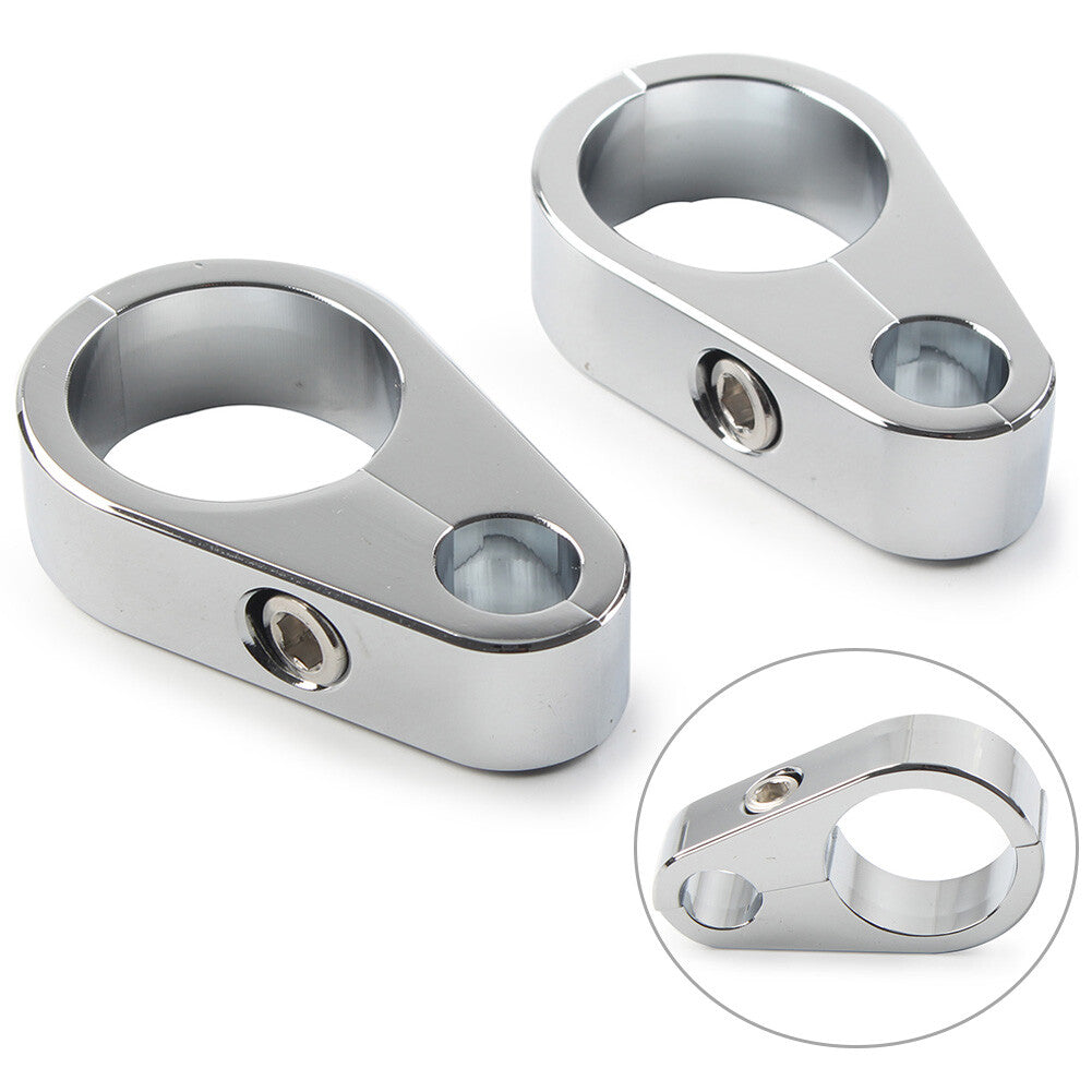 2PCS Motorcycle Brake Clutch Cable Wire Clamp Clip for Harley 1 Handlebar