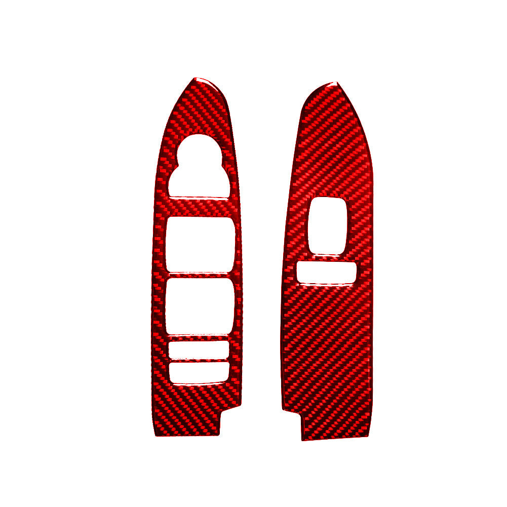 4X Red Window Lift Panel Trim Cover Carbon Fiber for CADILLAC CTS SPORT 2008-UP