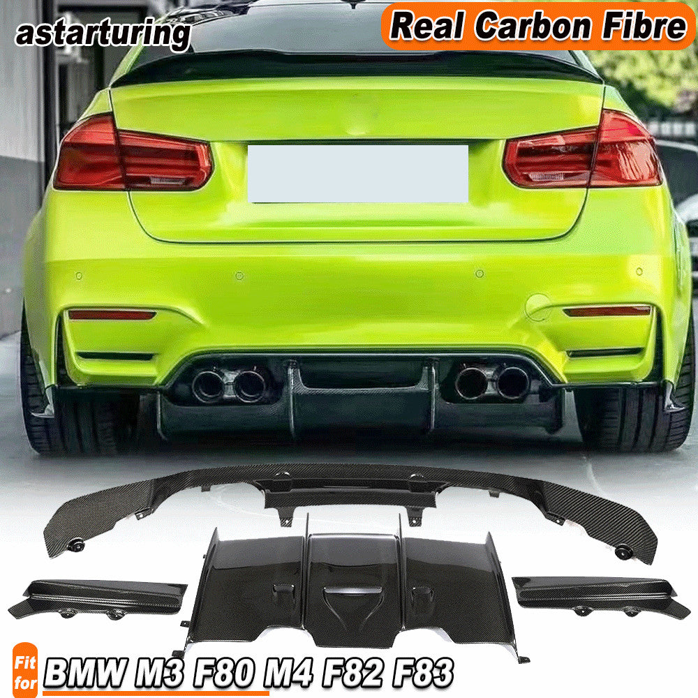 4PCS Rear Bumper Diffuser Lip Splitters Fit for BMW F80 M3 F82 F83 M4 2014-2019