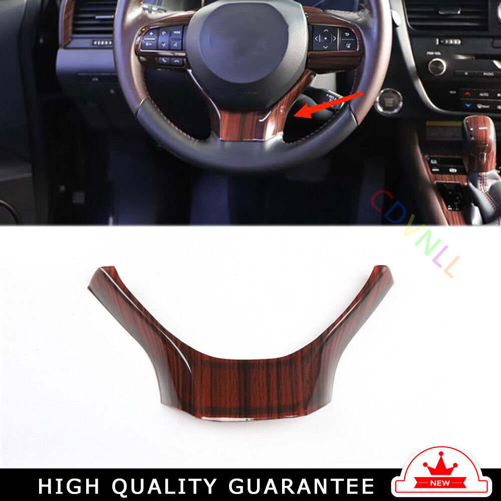 Steering Wheel U Type Cover Trim Inner 1PCS Fit for Lexus RX 2016-2020 Red Wood