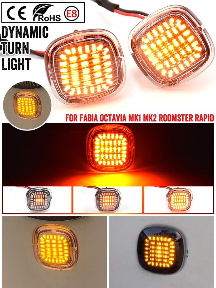 Dynamic Side Marker Turn Light for Skoda Fabia Octavia Mk2 Roomster Rapid (NH3)