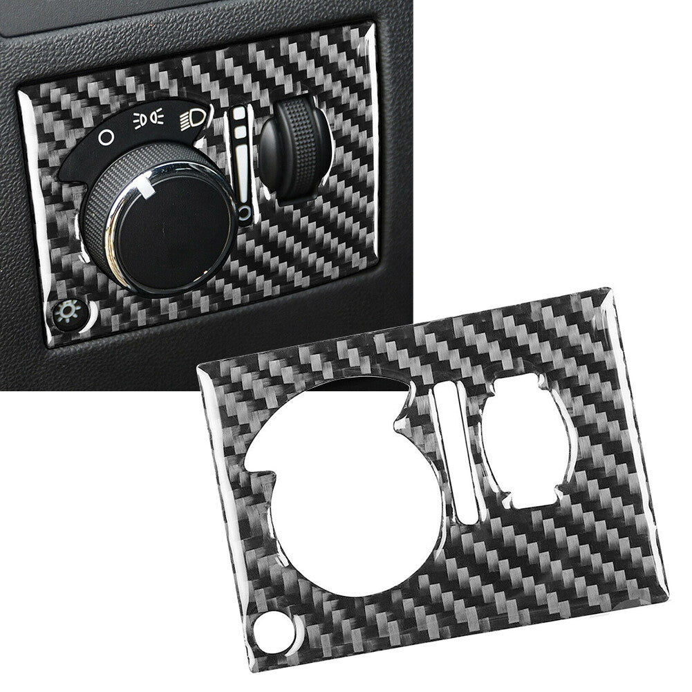 Carbon Fiber Headlight Switch Panel Cover Trim for Dodge for Challenger 2008-2014 13
