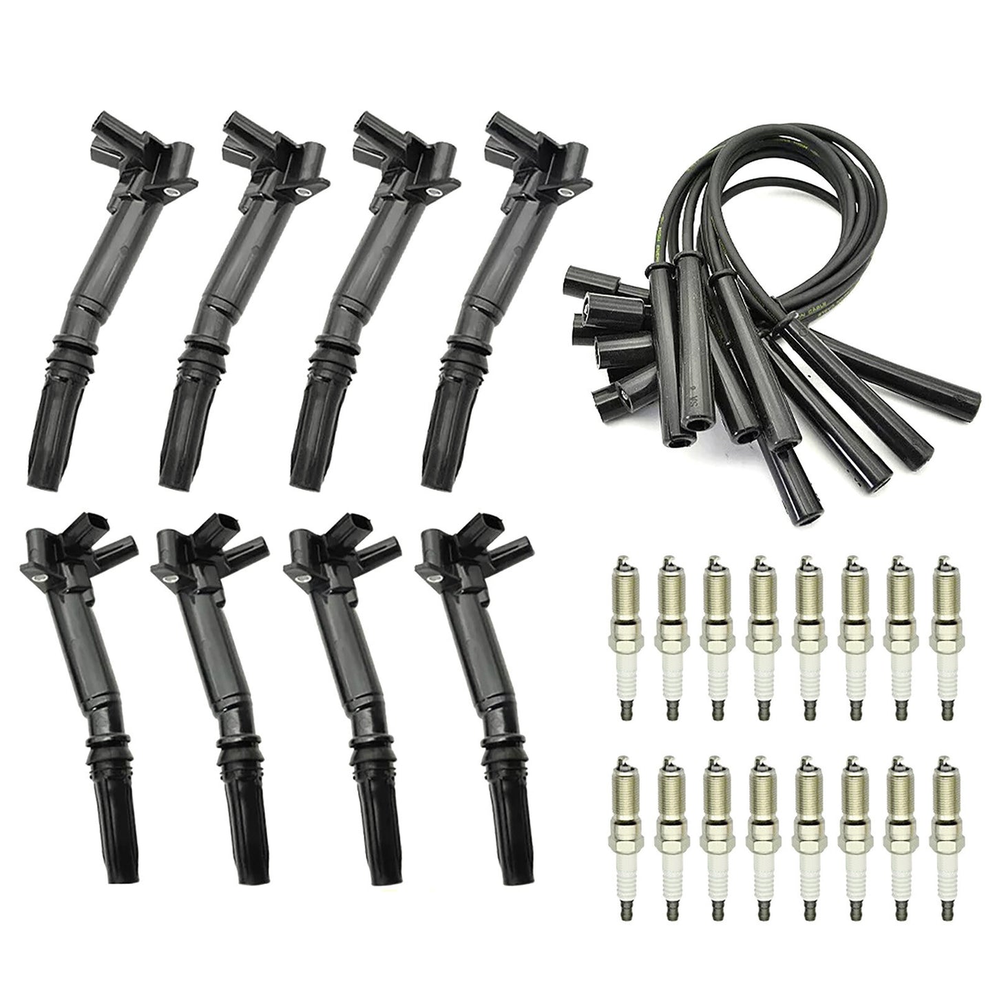 8pcs Ignition Coil Spark Plug Replacement 2010-2014 for Ford F150 UF631 UF639