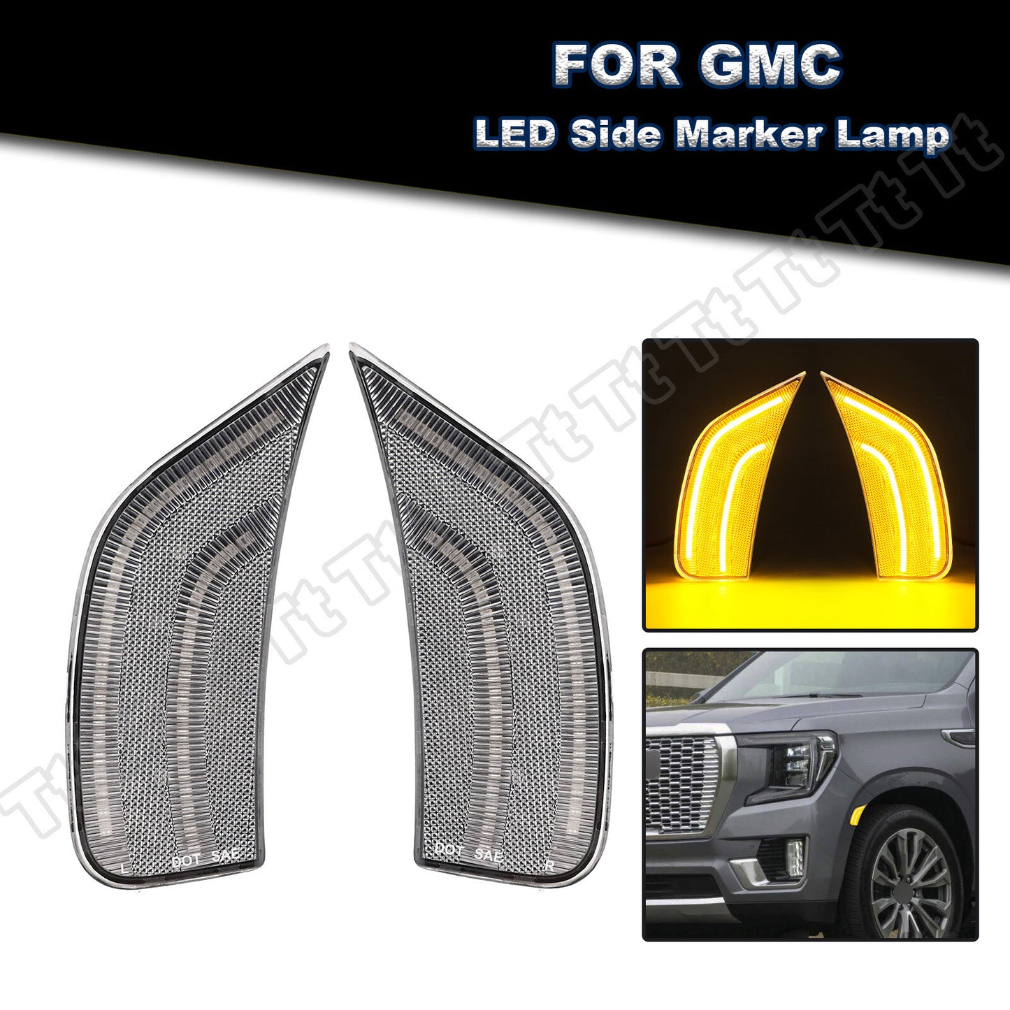 Applicable to 2021, 2022, and 2023 for Cadillac for Escalade,for Chevrolet Suburban for GMC for Yukon Side Marker Lights