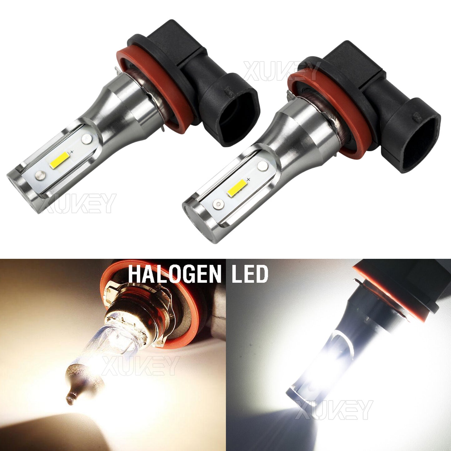 2x H11 H8 H9 H16 Headlight LED Fog Light Bulbs Kit Driving Lamp DRL 6000K White