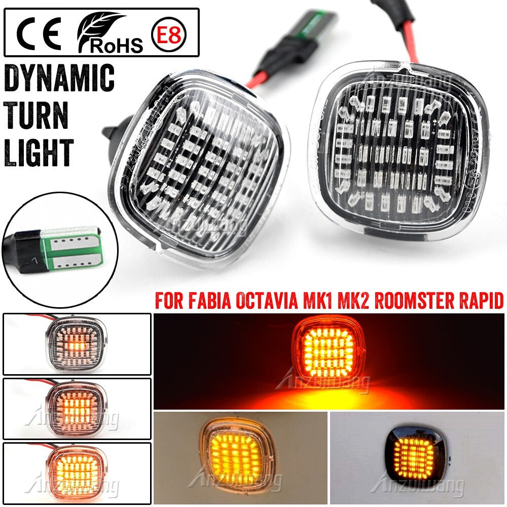 Dynamic Side Marker Turn Light for Skoda Fabia Octavia Mk2 Roomster Rapid (NH3)