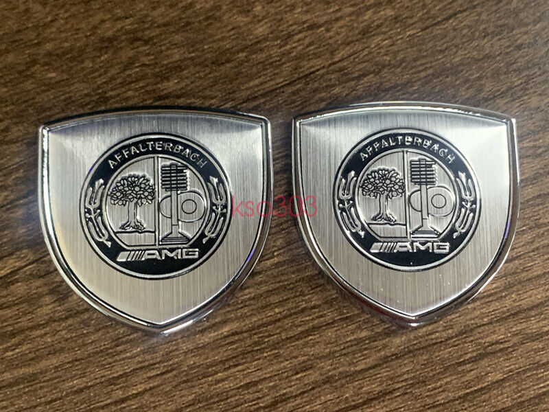 2-Pack Silver AFFALTERBACH Club 3D Logos for Mercedes-Benz Car Body Badges