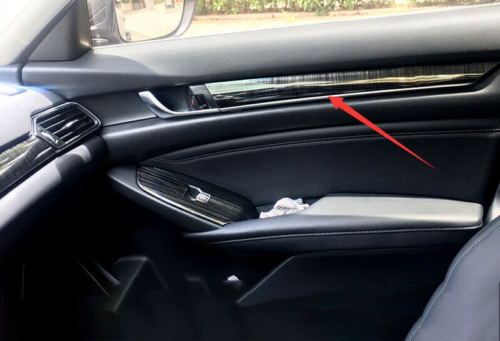 for Honda Accord 2018-2022 Black Steel Car Interior Door Panel Strips Cover Trim