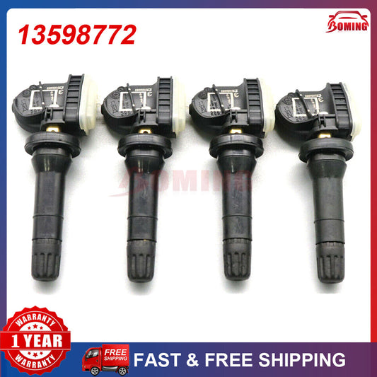 4X New TPMS 13598772 For GM for Chevy for GMC for Buick 315Mhz Tire Pressure Monitor Sensors