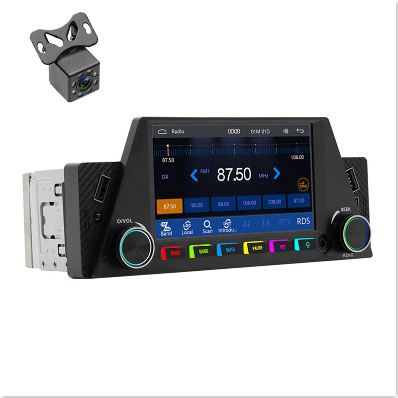 Car Stereo Radio For Apple Carplay Android Auto 4.7in 1Din Colorful Lights RDS