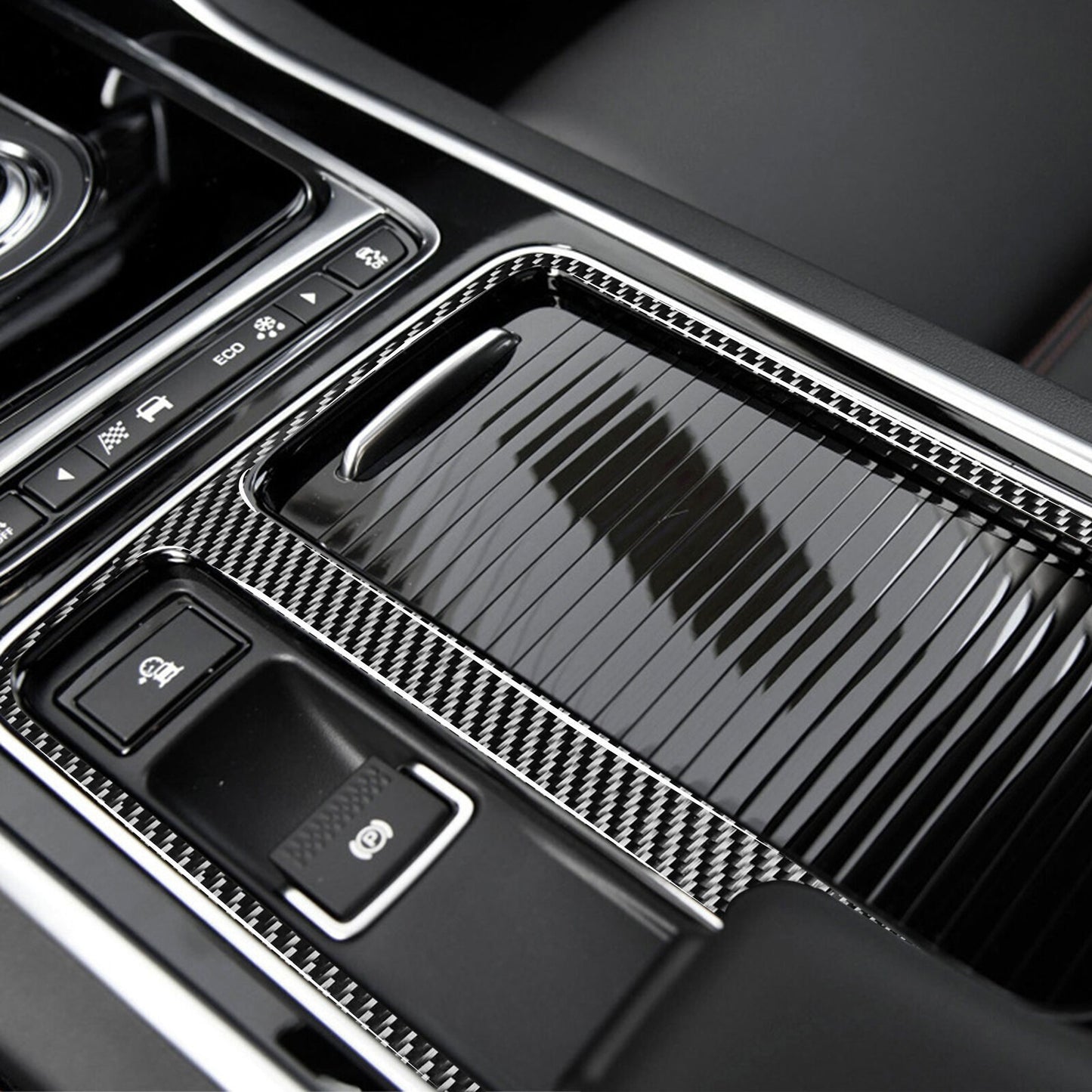 Carbon Fiber Center Console Cup Holder Cover for Jaguar F-Pace XE XF 2016-2020