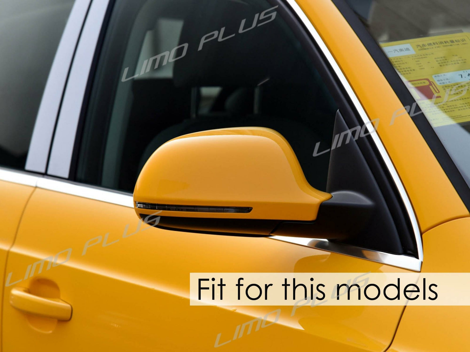 Glossy Balck mirror caps for Audi A3, for A4,B8, S4, for A5,S5, 8T, Q3 with Lane Assist.