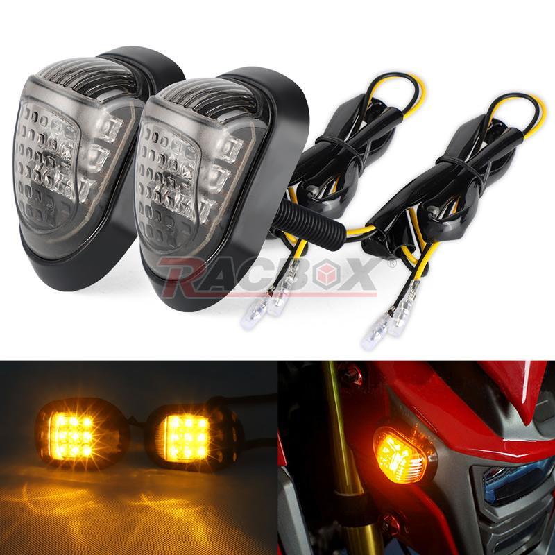 2pc Motorcycle 9 LED Flush Mount Turn Signals Indicators Blinker Light Amber 12V