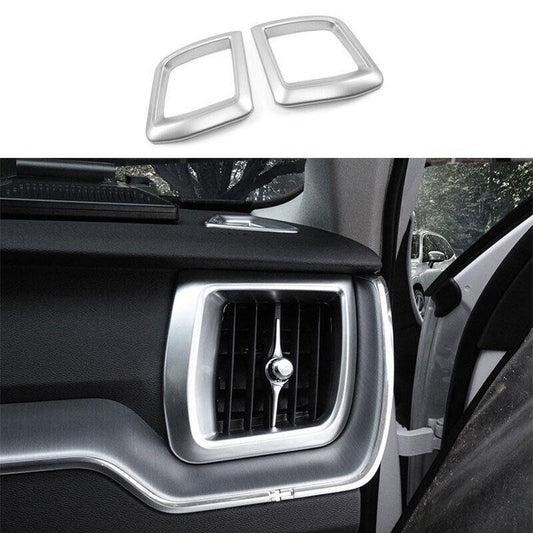 for Volvo XC60 2018-2023 Matte Silver Air Conditioning Air Outlet Vent Trim 2PCS