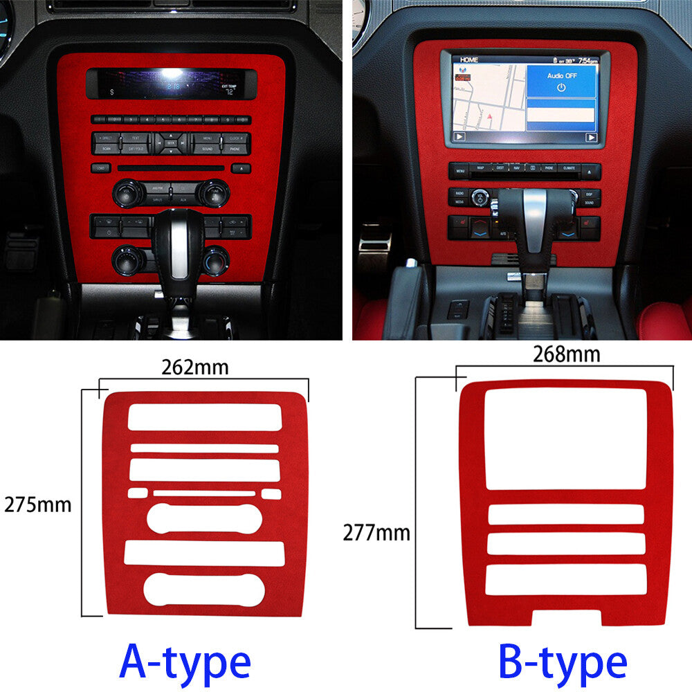 Suede Wine Red Central Control Navigation CD Panel Trim for Ford for Mustang 2009-13