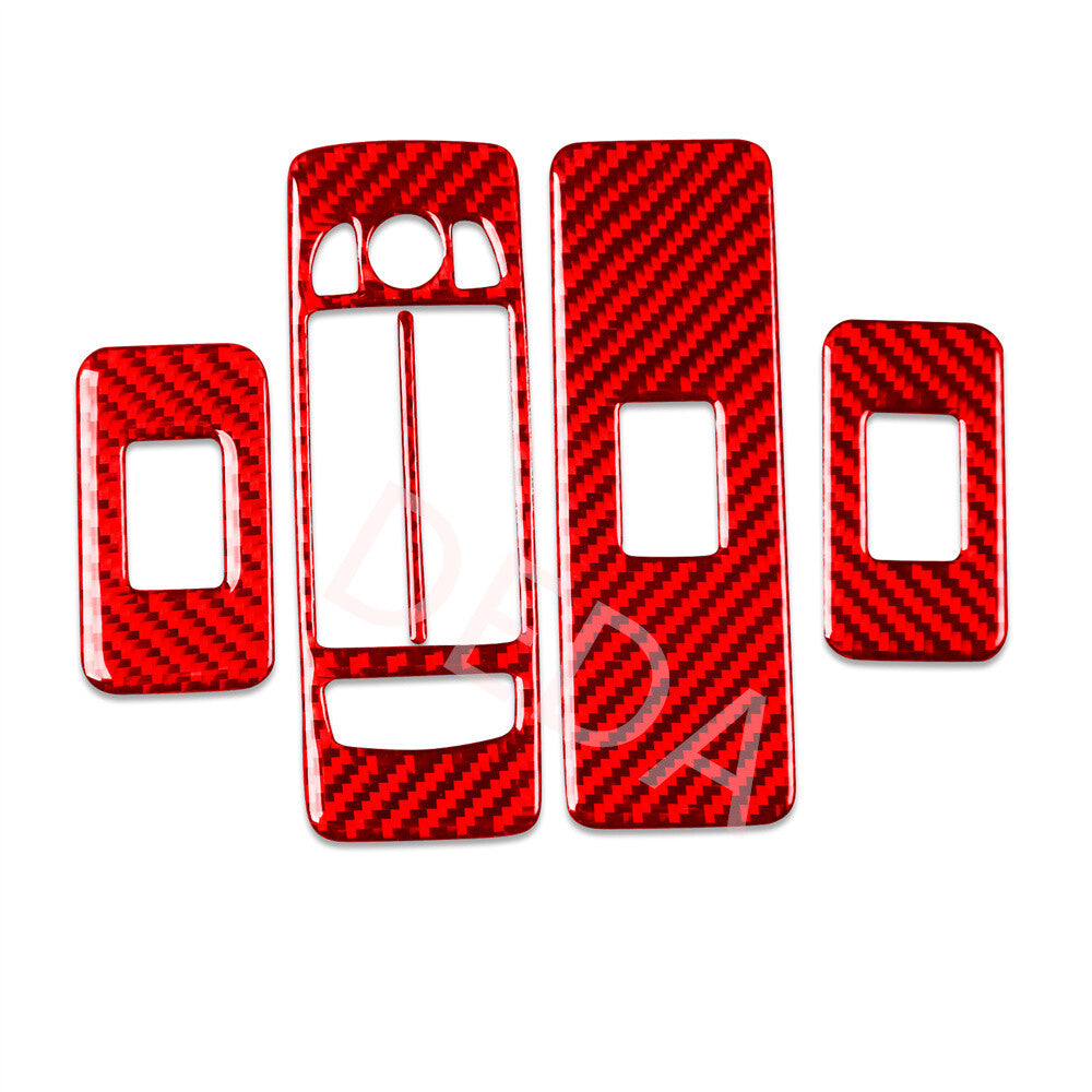 Red Carbon Fiber Window Lift Switch Cover for Land Rover Discovery Sport 2015-19