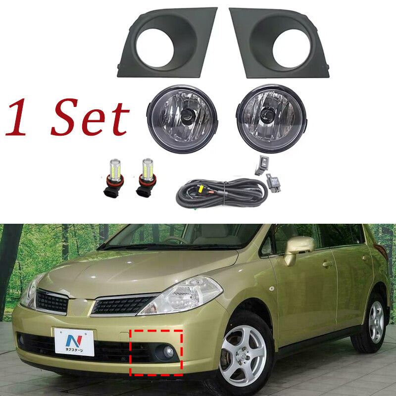 LED fog light cover frame wiring grille for Nissan Tiida Latio 2005-2008 1 set