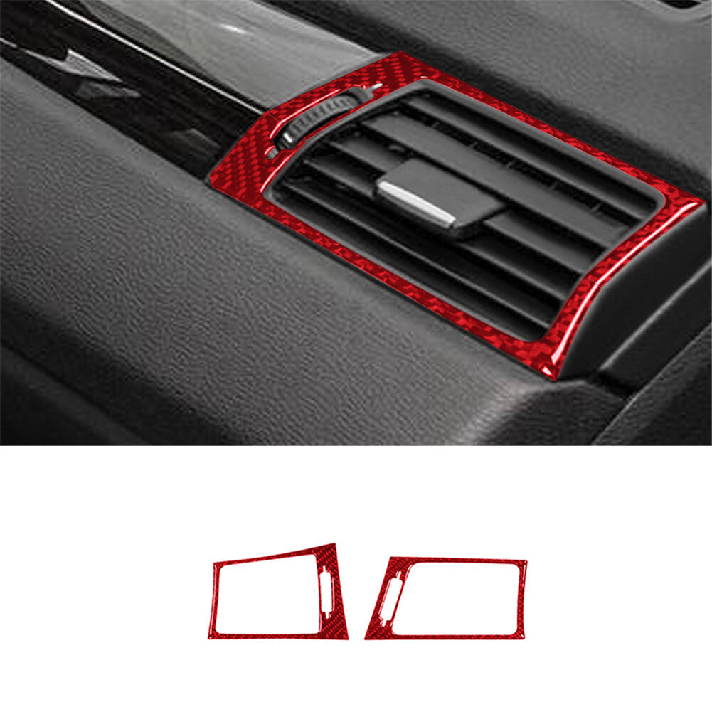Red Carbon Fiber Air Conditioning Vent Trim for BMW X3 F25 X4 F26 2011-17