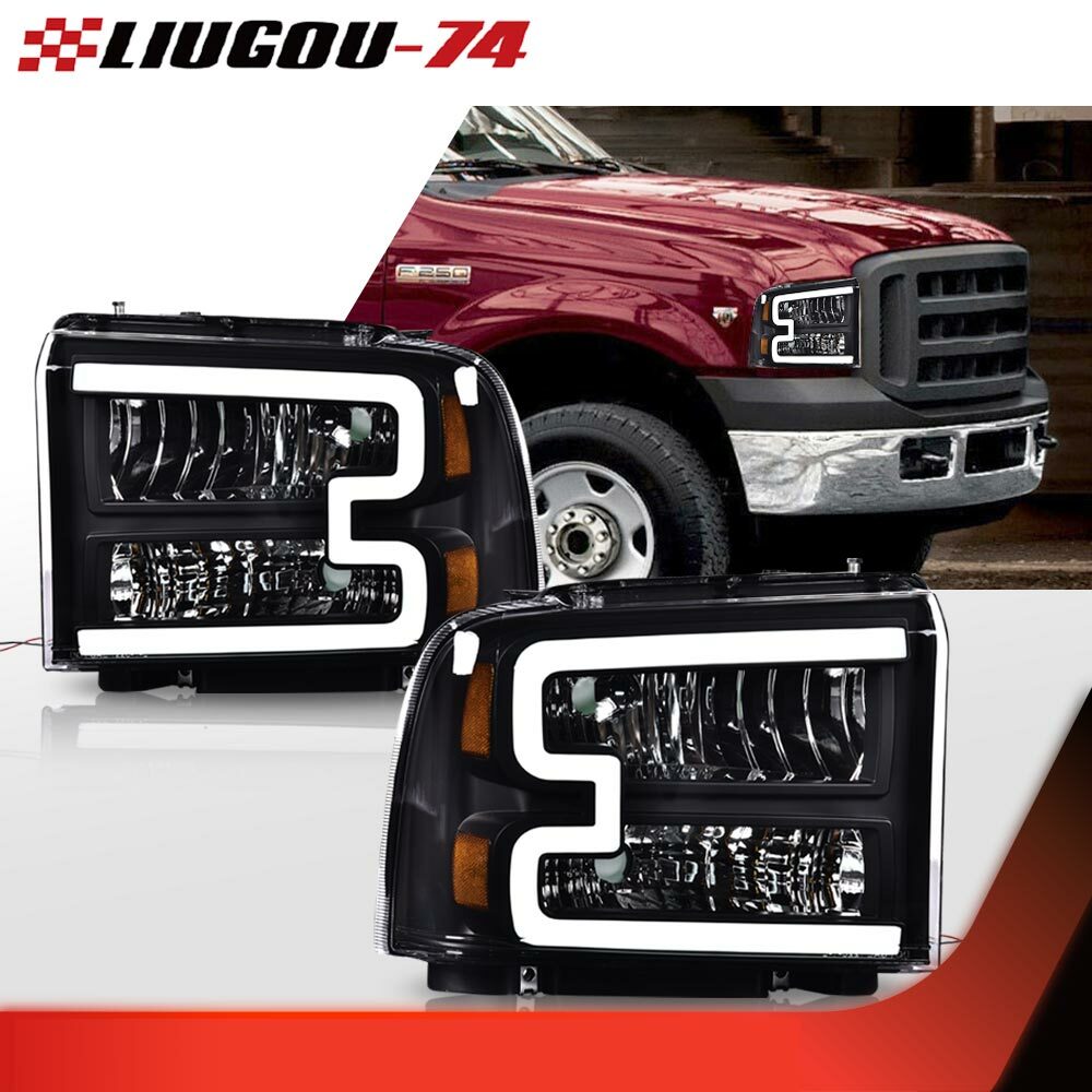 Super DRL Club Headlight Black Package for 05-07 for Ford F350 F450 F550