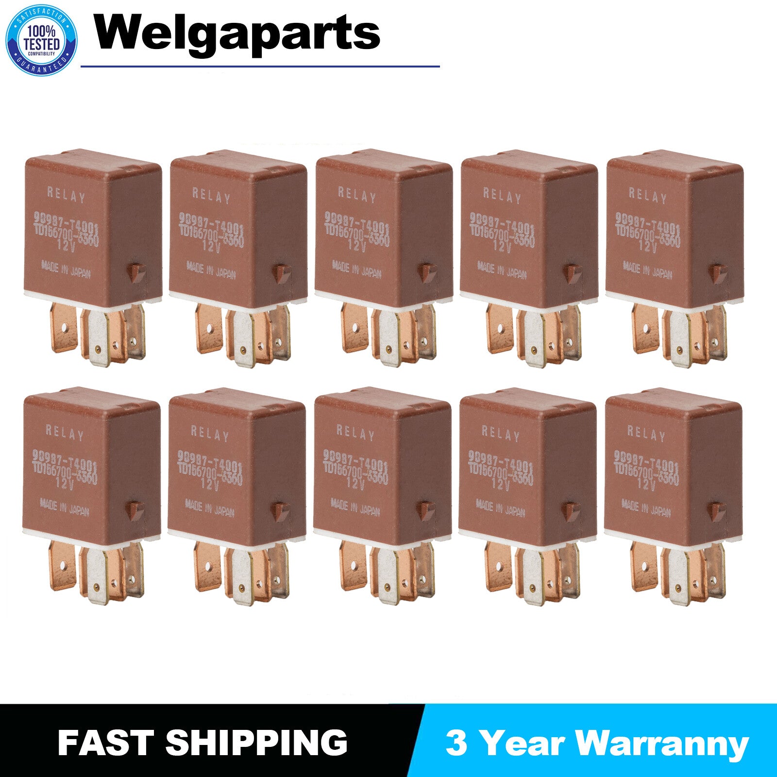 10Pcs for Toyota Relay Cooling Fan DRL Fuel Pump Wiper Brake Lamp 90084-98032