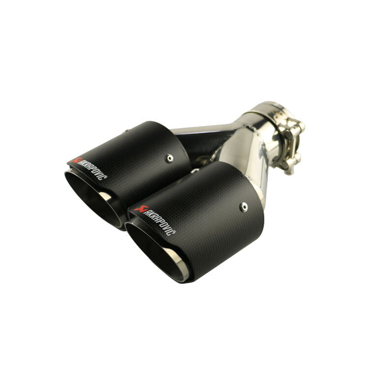 For Carbon Fiber Exhaust Tip Dual Pipe ID:2.5 63mm OD:3.5 89mm Matte BLK
