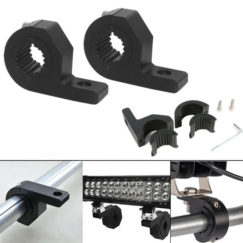 Pair Car Tube Clamp Mount Bracket LED Light Bar Lamp Tube Clamp Roll Cage Holder