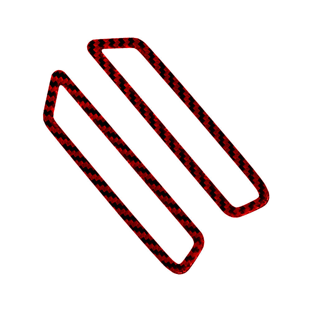 Red Carbon Fiber Front Door Pillars Vent Cover Trim for Ford Explorer 2020-2023