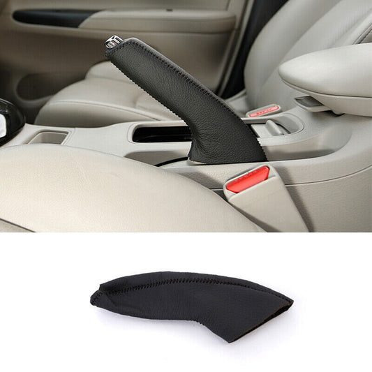 Black Leather Shifter Hand Brake Moulding Cover Trim for Nissan Sentra 2013-19