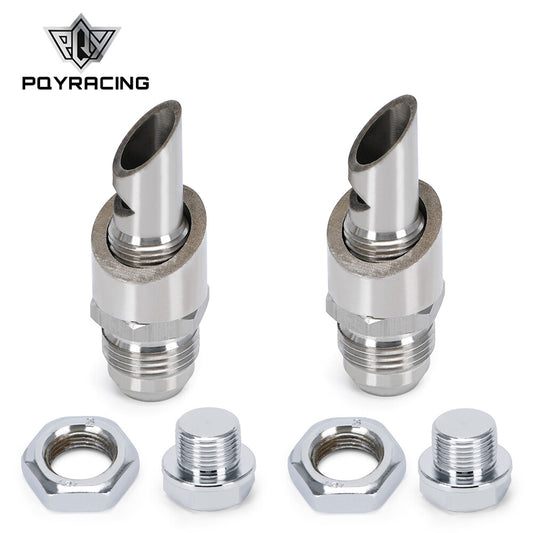 2X Universal SS Exhaust Vacuum Scavenger Crank Case Vent CCV Kit Catch Can Vent