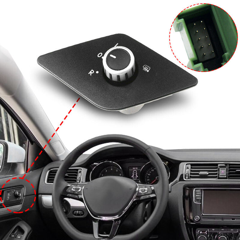 Side Mirror Switch Knob w/ Heat Function for VW for Jetta MK6 5C7 959 565J 2011-2016