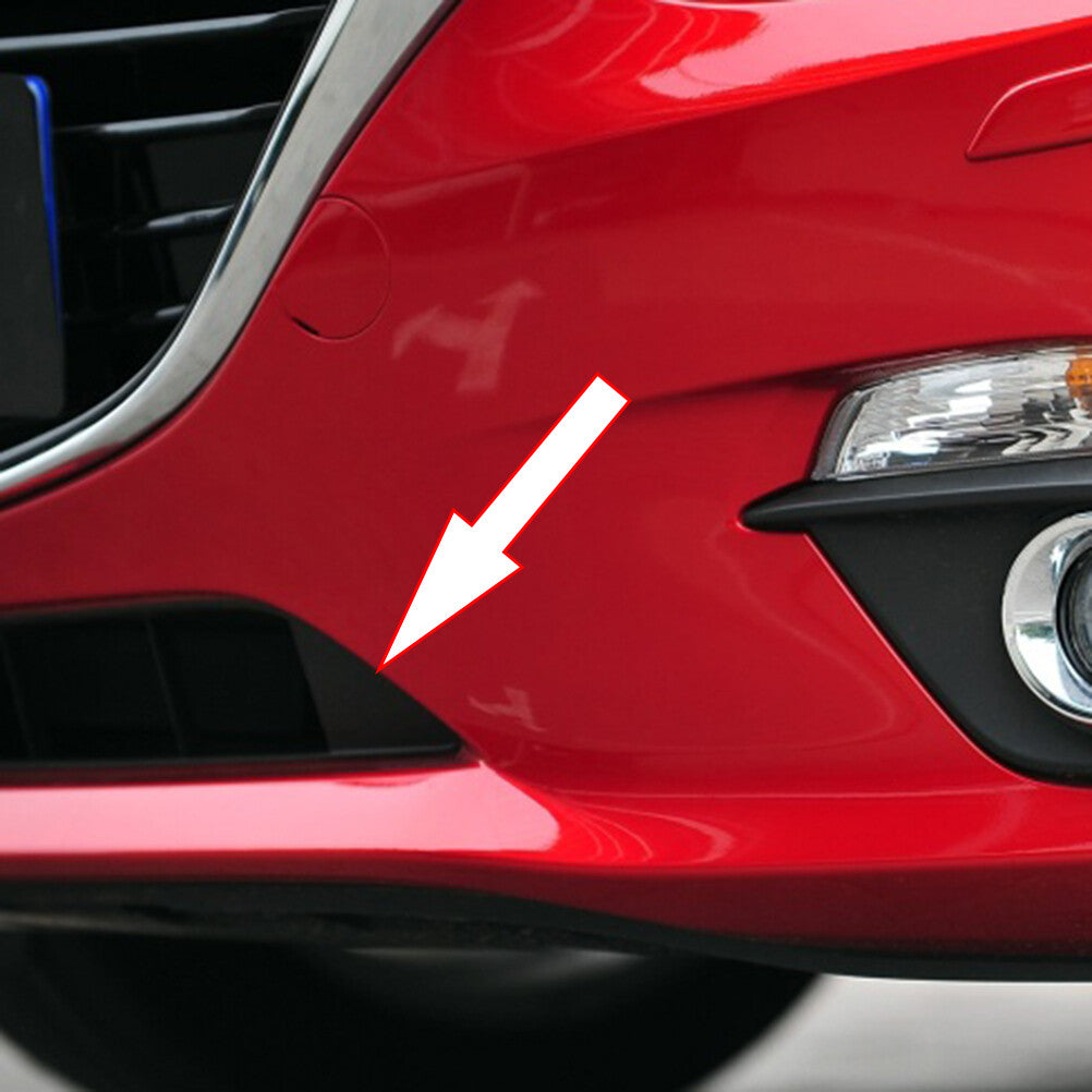 A pair of front bumper lower grille tow hook eye shield covers for Mazda 3 2014 - 2016