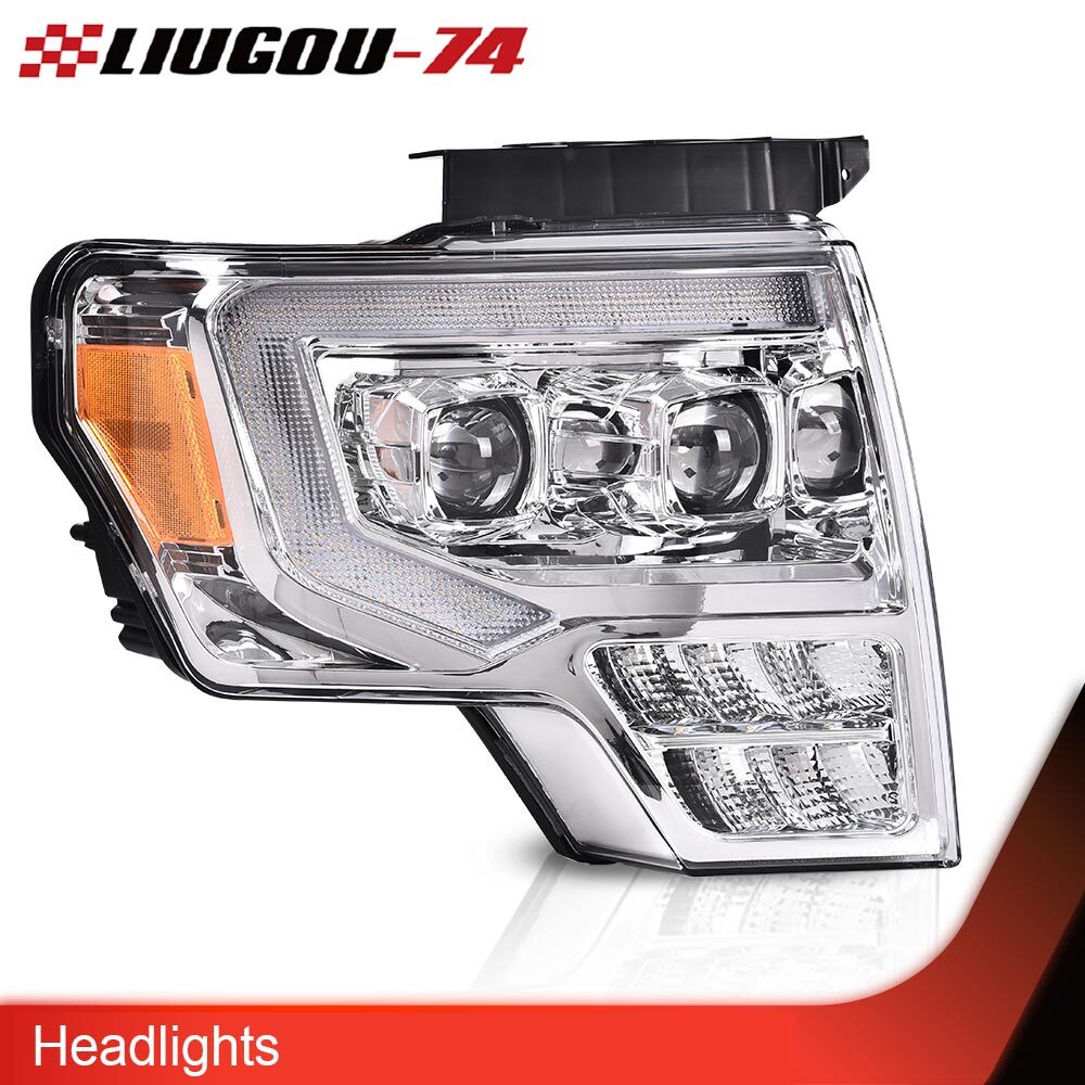 Transparent LED projector headlights, taillights, and brake lights suitable for 09-14 for Ford F-150