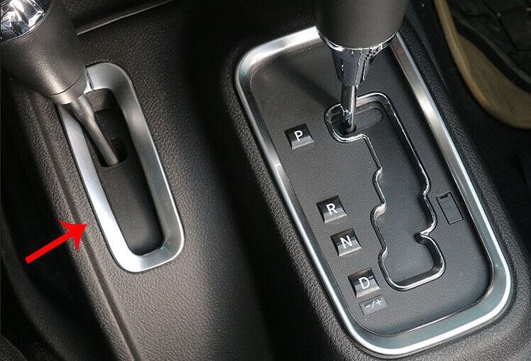 Car For 11-2017 for Jeep for Wrangler JK Silver ABS Console Gear Shift Frame Cover Trim