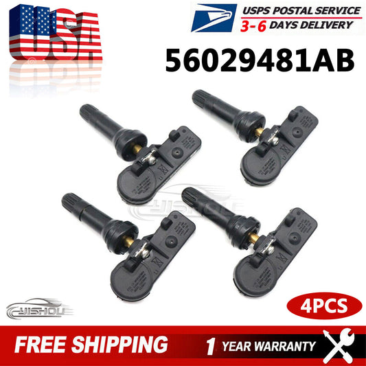 (4) 56029481AB for Jeep Grand Cherokee 08-10 TPMS Tire Pressure Sensor 433MHz