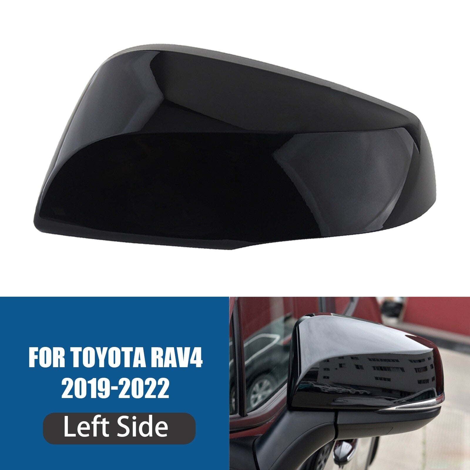 For 2019-2022 for Toyota RAV4 Left Driver Side Door Mirror Cover Cap Trim Replace AT