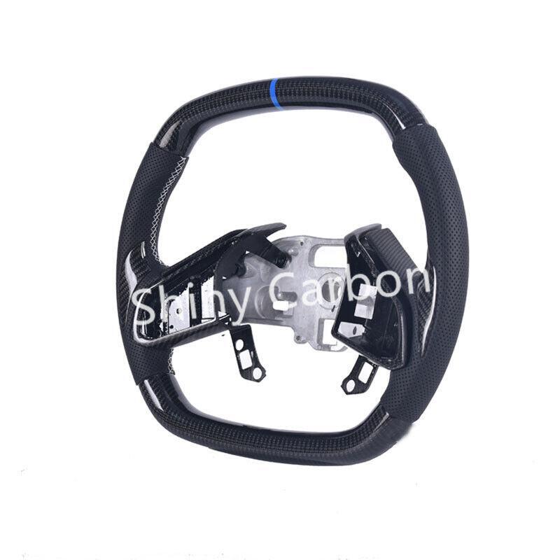 carbon fiber steering wheel with carbon fiber thumb clip for Corvette C8 20-23
