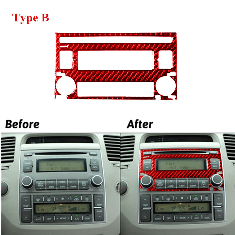 Red Carbon Fiber Radio With CD Player Type B Trim for Hyundai Azera 2006-2011