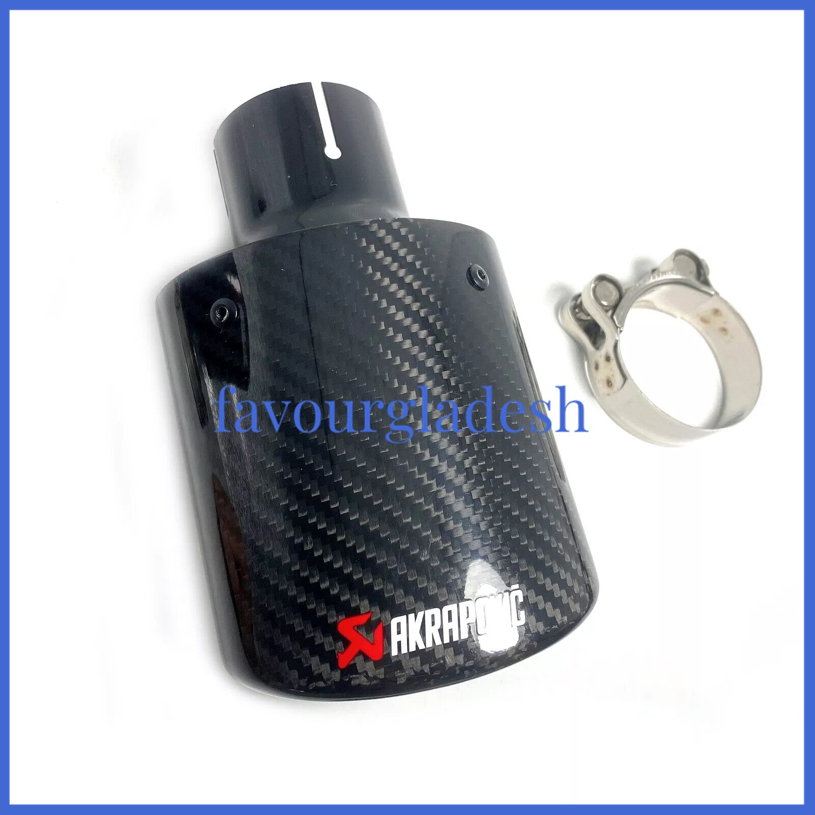 Oval Slanted Akrapovic Carbon Fiber Exhaust tip exhaust muffler pipe 70-115mm