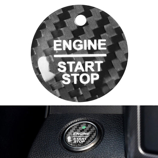 for Ford F-150 BLK Carbon Fiber Keyless Engine Push Start Button Sticker