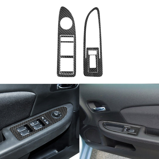 Carbon Fiber Front Door Window Control Cover Trim for Chrysler 200 2011-2014