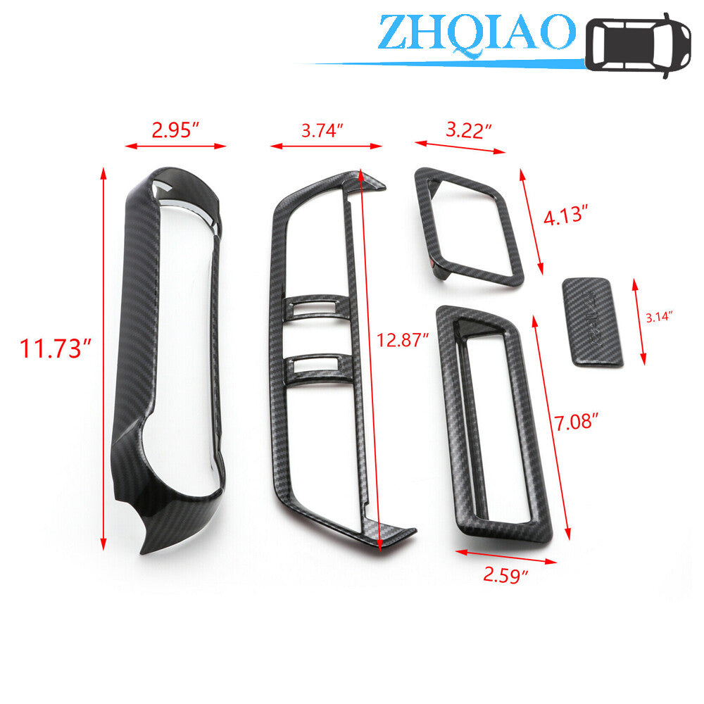 5pcs Carbon Fiber Style Car Decor Interior Cover Trim Fits for Toyota RAV4 2019 2020