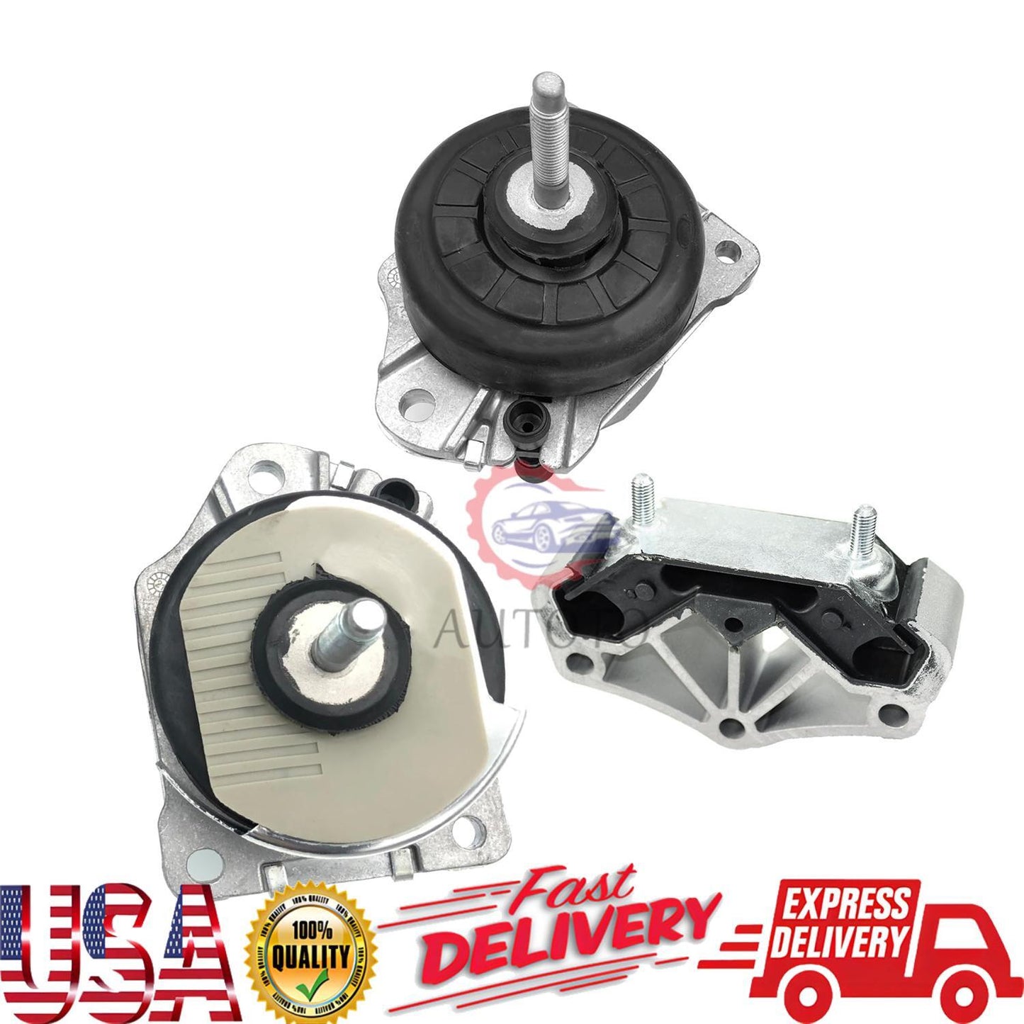 3x Engine Gearbox Mount Kit for Ford for Mustang 2.3T 2015-2022 FR3Z6038G FR3Z6038H